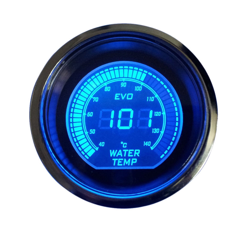 EE. UU. Soporte Universal para relojes digitales de 2 &quot;, 52mm, luz LED azul y roja, medidor de temperatura del agua, accesorios para coche Celsius