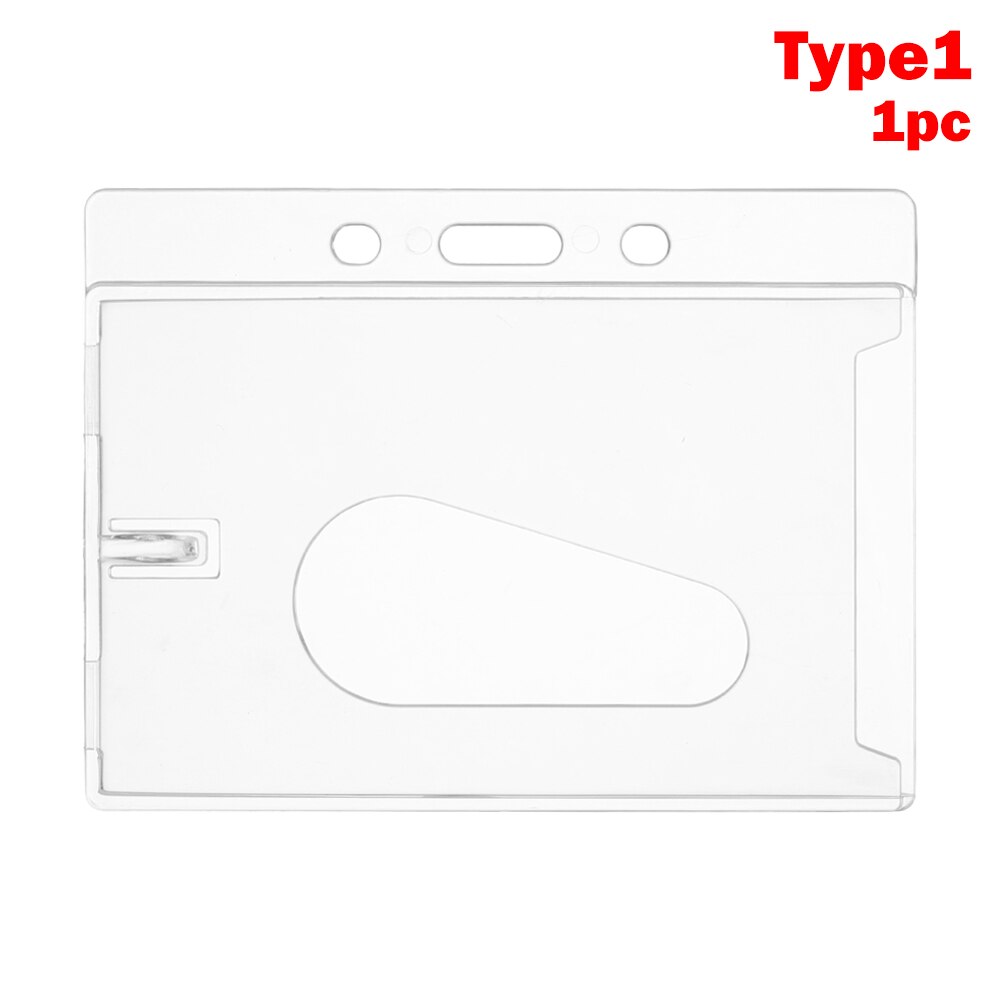 1 PC Useful ID Card Holder Acrylic Plastic Multi-use Hard Plastic Badge Work ID Card Holder Protector Cover Case