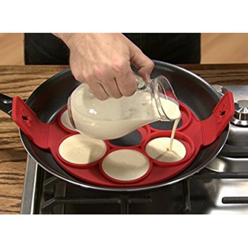 Patty beslutningstakere ikke pinne pannekake panne snu frokost maker egg omelett flipjack verktøy silikon form