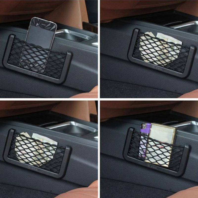 Universal Auto Holder Storage Car Net Bag Phone Pocket Organizer Mesh Net Holder Pocket For Wallet Keys Pens Car Supplies