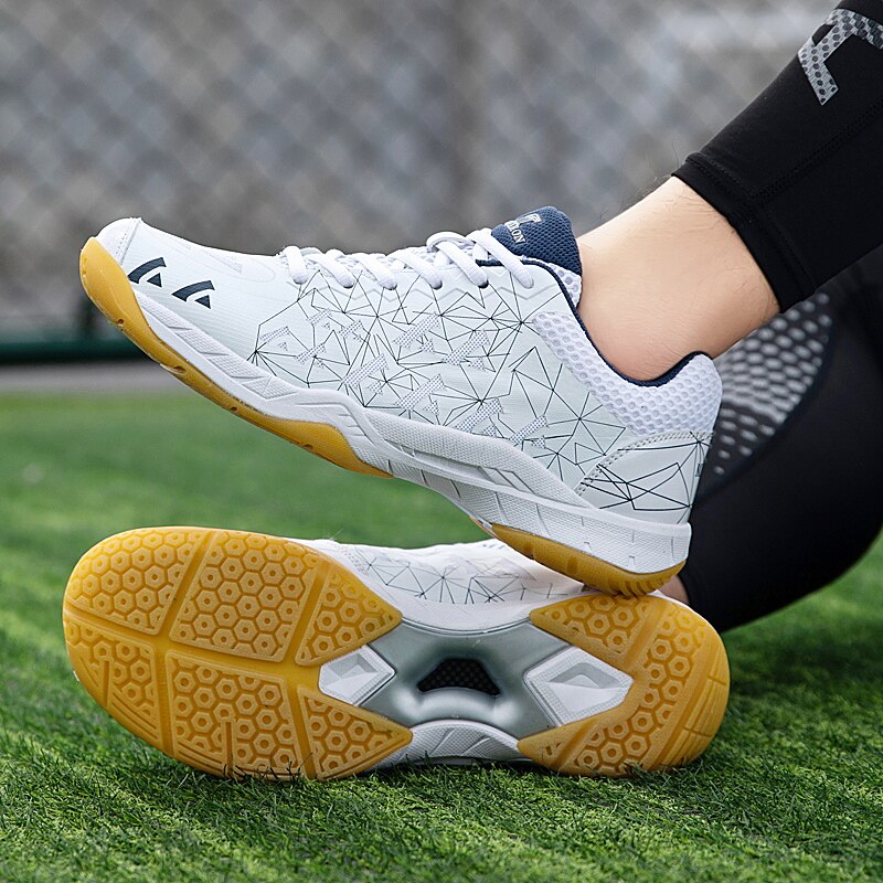Neue Herren Badminton Schuhe Weiß Blau Männer Frauen freundlicher Anti Unterhose Tennis Schuhe Größe 36-45 Licht Gewicht Badminton turnschuhe Damen