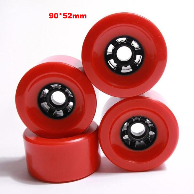 Skateboard hjul 78a 90 x 52mm 4 stk elektrisk longboard hjul 97*52mm rulleskøjte dæk hjul gummihjul til longboard scooter: 90 x 52mm rød