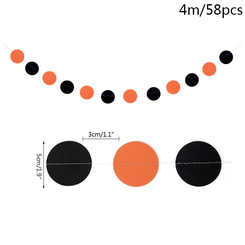 Halloween Paper String Banner Orange Pumpkin Bat Spider Skull Paper Garland Halloween Party Home DIY Hanging Bunting Decorations: B01