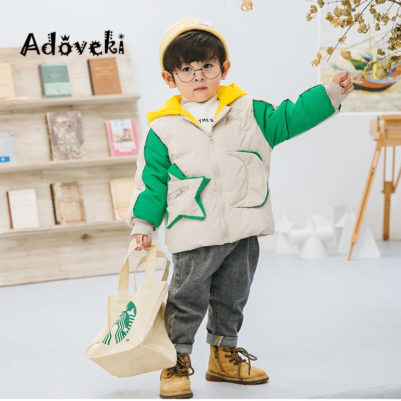 HUOQI Skipak voor kinderen, warm donsjack, set uniseks, skioverall voor