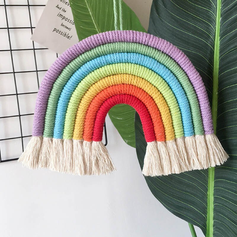 Nordic Kinderzimmer Regenbogen Moskito Netting Hängende Dekoration DIY Seil Regenbogen Wand Hängen Skandinavischen Baby Zimmer Dekoration