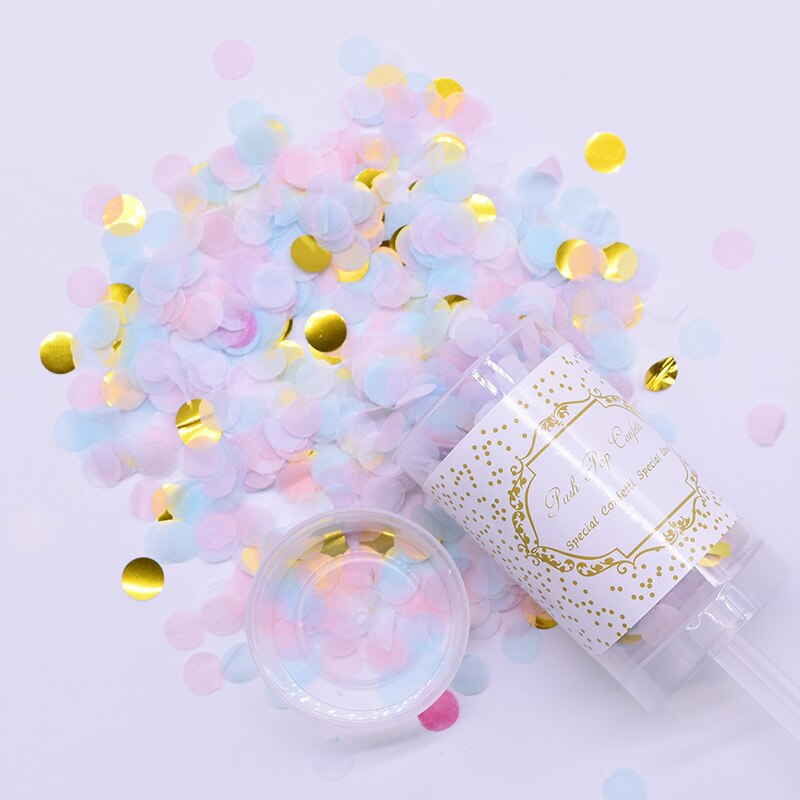 1Pc Blauw/Roze Geslacht Onthullen Party Decoratie Push Pop Confetti Poppers Kanonnen Het Een Jongen Meisje Baby onthullen Feestartikelen: B05