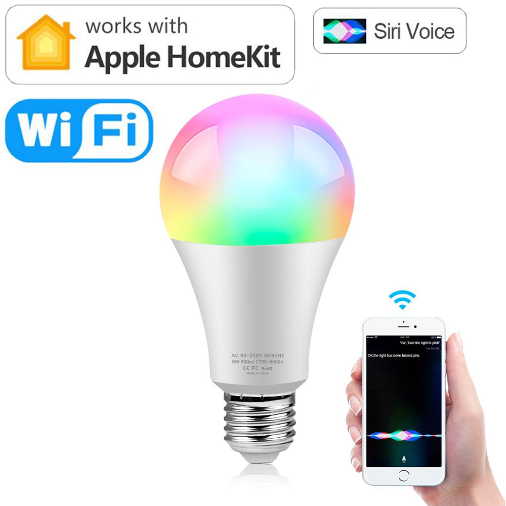 4/2/1 PCS a Pack Light Bulb Smart Wifi Apple Homekit Support Dimmable E27 with Siri AC 90-265V
