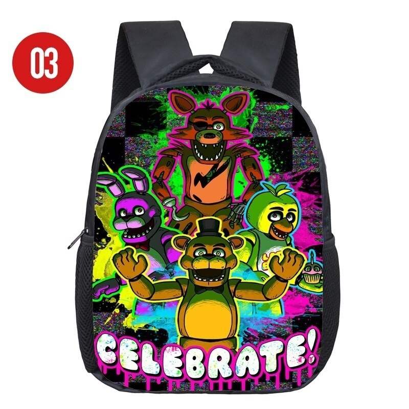 Mochilas de 12 pulgadas de cinco noches para niños pequeños de Freddy, mochilas escolares FNAF, mochilas preescolares para niños, mochila de viaje Freddy