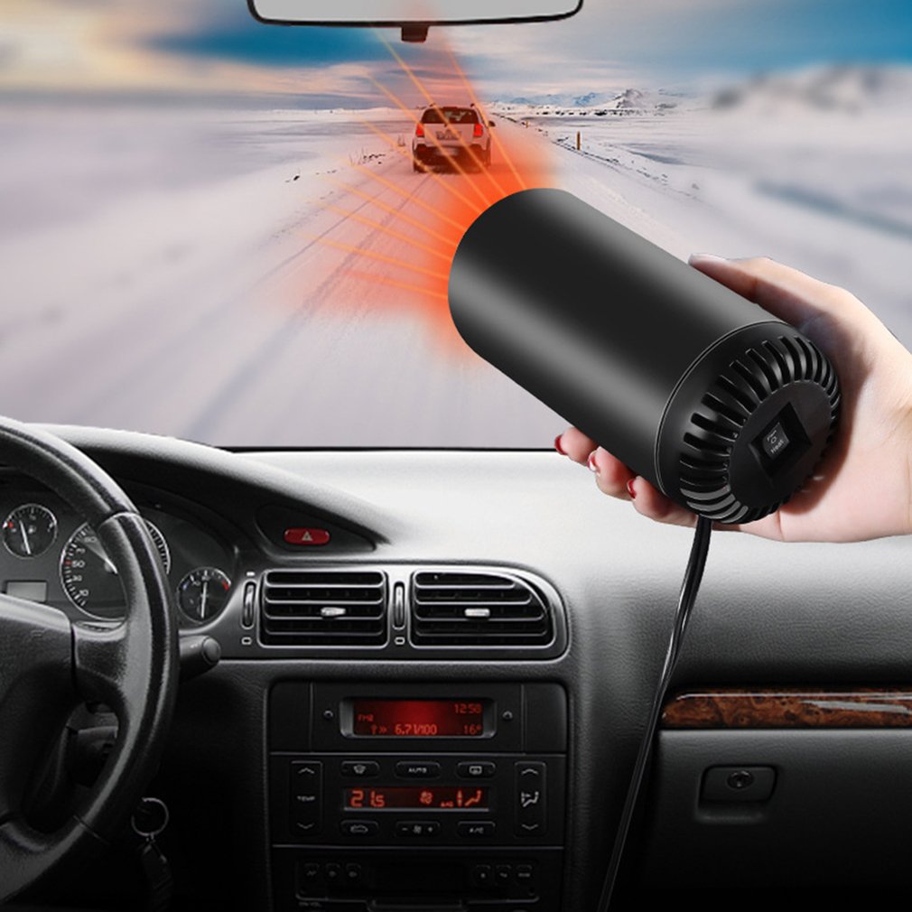 Chauffage Voiture 2 En 1 Ventilateur Et Dégivreur - Branchement Allume-cigare 12V, Réglable 360°, Pour Pare-brise Et Habitacle - 10