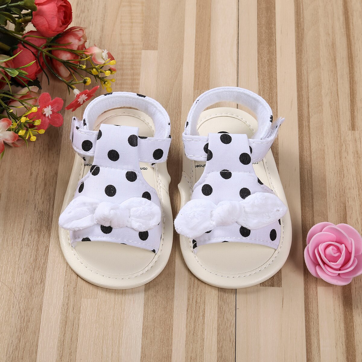 Baby Girls Summer Sandals Newborn Infant Bowknot Soft Sole Shoes Casual Cotton Toddler Shoes Fit For 0-18M