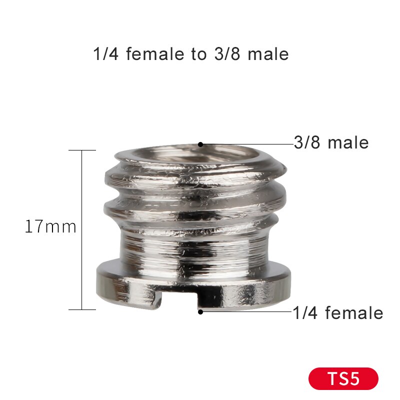 Kamera 1/4 Zu 3/8 Männlichen Zu Weiblichen Schraube Halterung Für Stativ Adapter Heißer Schuh Stick Licht Stehen Halterung Einbeinstativ Revolution schrauben: TS5