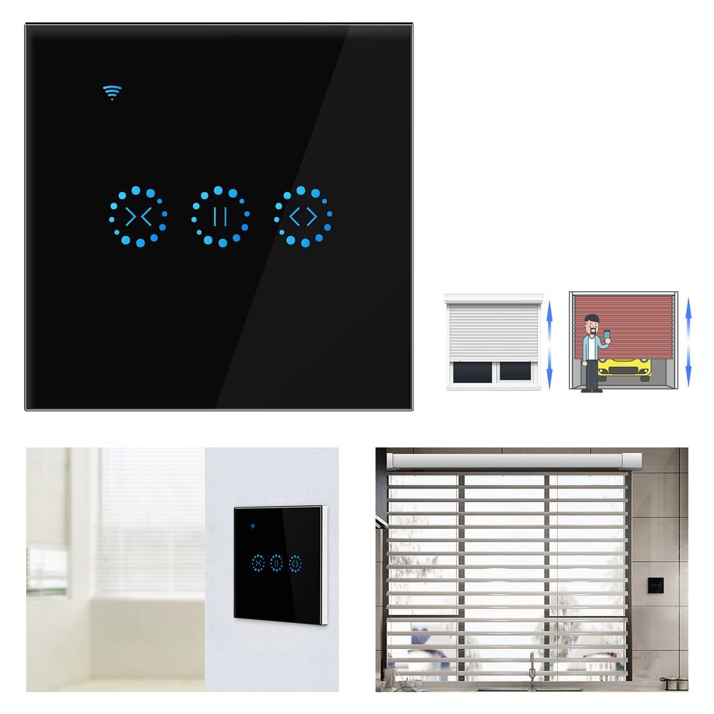 Wifi Intelligent Curtain Switch Alexa Voice Controller Remote Wall Control Switch Touch Switch Button