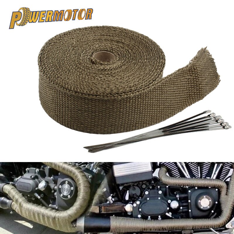 Motorrad Auspuff Thermal Band 5cm 5M Wärme Wrap Band Auto Schalldämpfer Fiberglas Kabelbinder Enduro Dirt Bike motocross Zubehör