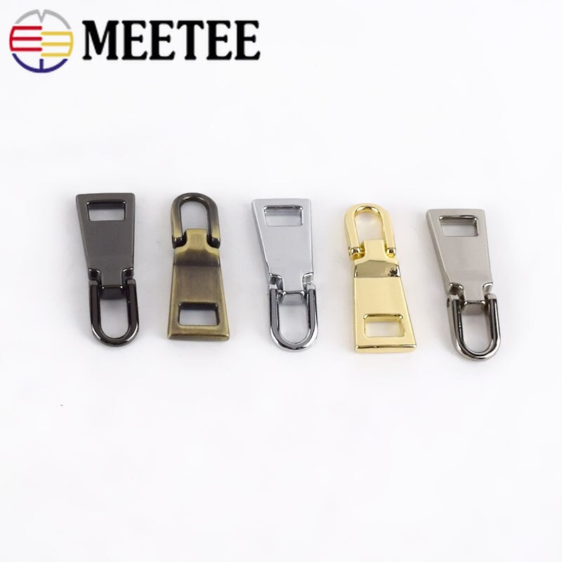 Meetee 10Pcs 9X28Mm 3 # Metalen Rits Trekkers Ritsen Pull Tab Zip Reparatie Kits Diy Kleermaker gereedschap Naaien Hardware Accessoires