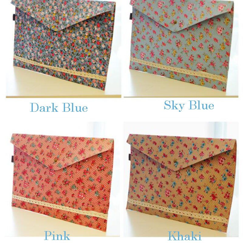 1pcs Printing Cotton 4 Colors Document Bags File Folders Simple Large Capacity Office School Filing Products