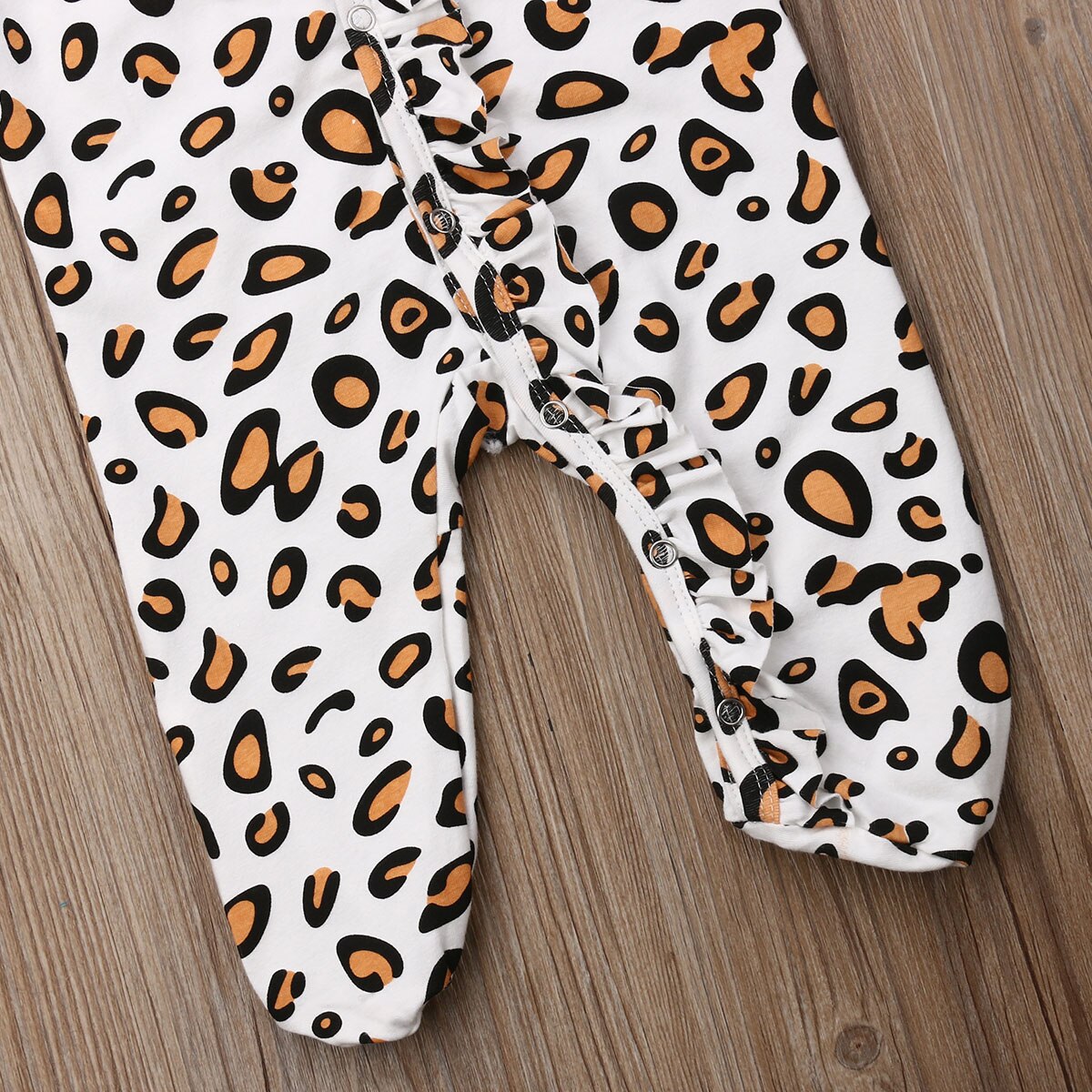 Pasgeboren Baby Baby Boy Meisje Footies Peuters One-Stukken Leopard Katoen Jumpsuit Kleding Set