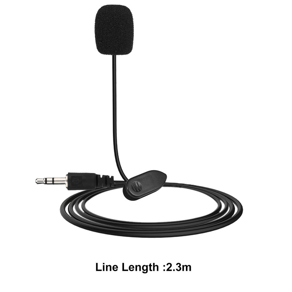 Mini micrófono discurso portátil de 3,5mm Mini Estudio con Clip para ordenador portátil Notebook conferencias micrófono de enseñanza negro