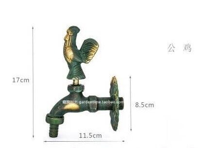 Torneira decorativa para jardim, torneira em bronze verde antigo para lavar, esfregar e regar jardim: 1