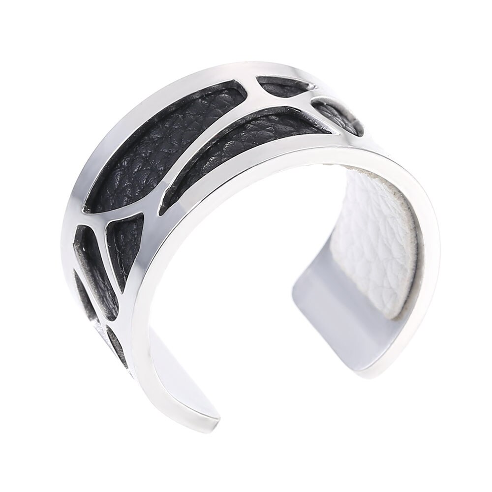 Cremo Open Resizable Rvs Ring Voor Vrouwen Verwisselbare Lederen Ring Bijoux Bagues Giet Femme Anillos: SR0024712
