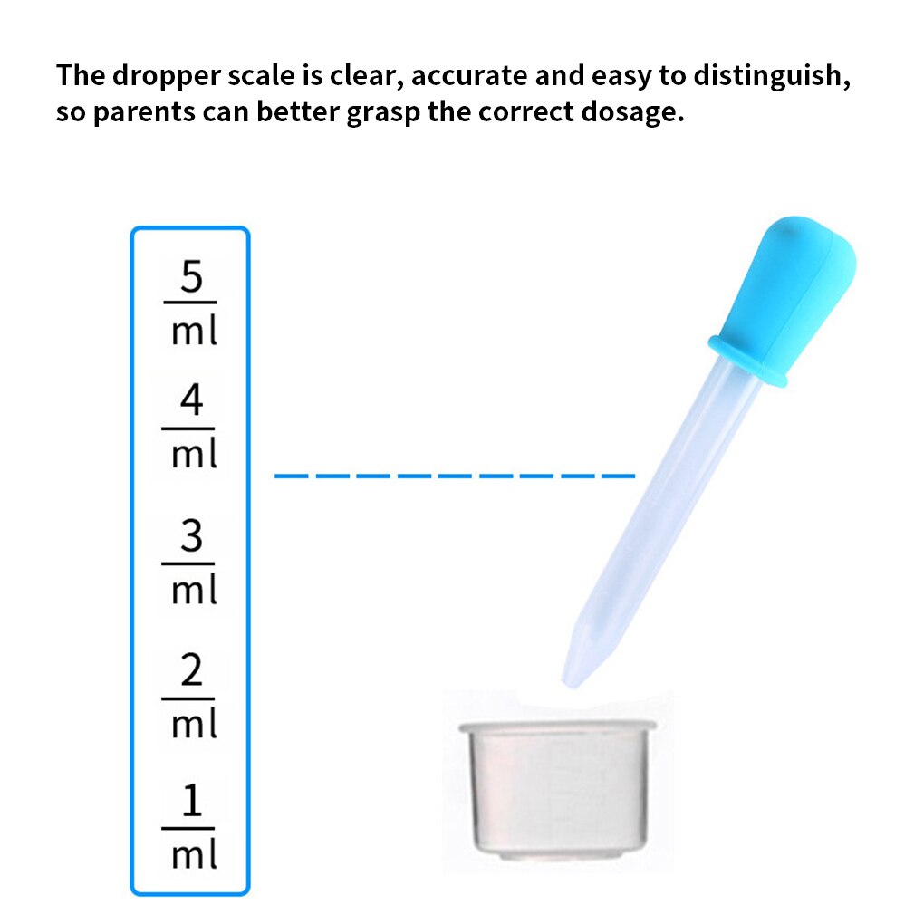 6Pcs 5 Ml Droppers Plastic Silicone Baby Pipetten Apparaten Baby Droppers Feeders Pipet Druppelaar Voor School Lab Supplies