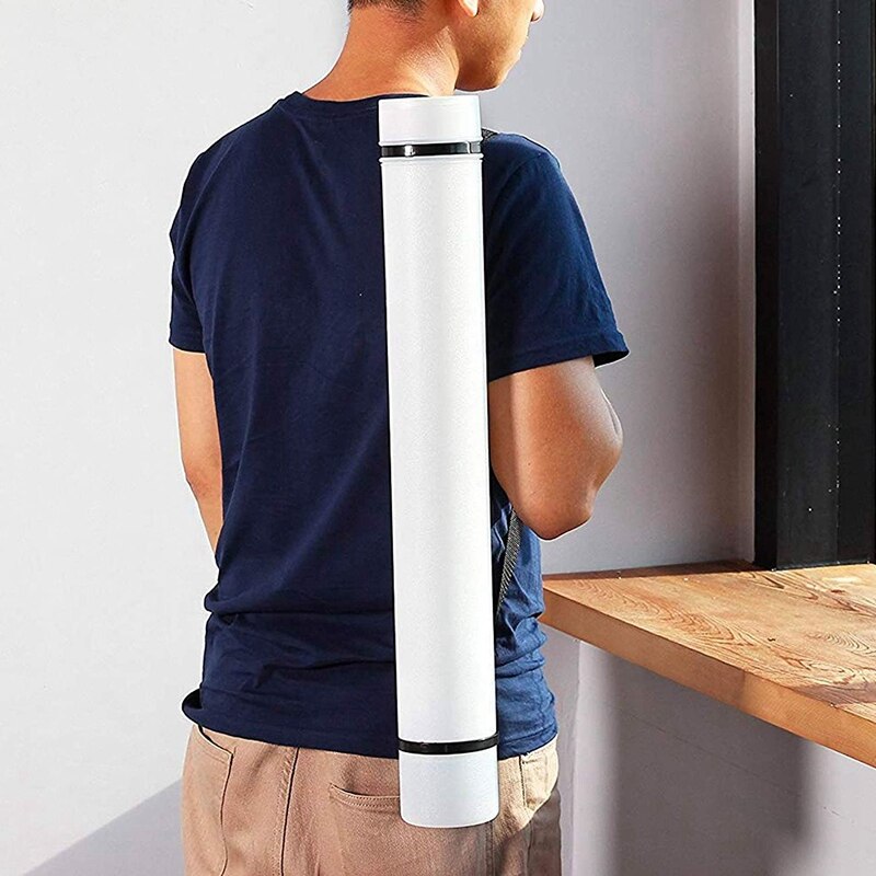 Retractable Poster Tube Shoulder Strap and Handle Portable Durable Round Storage Box