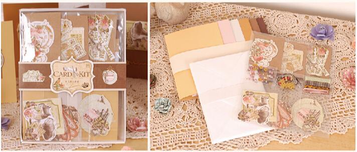 Eno Greeting Vintage Card Making Kit 12 Blank Greeting Cards with Envelopes Decoupage Scrapbooking Card Craft