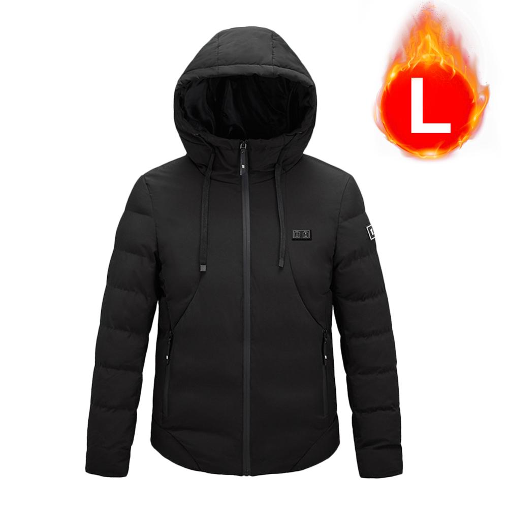 Heating Jacket Vest 9 Zone Heater Dual Control USB Jacket Heated Thick Camping Tourism Thermal Jacket: black / XL