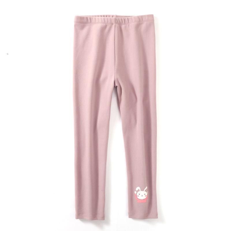 Kids Girls Leggings Spring Autumn Cartoon Rabbit Pattern Long Tight Pants for Children: Pink / 110