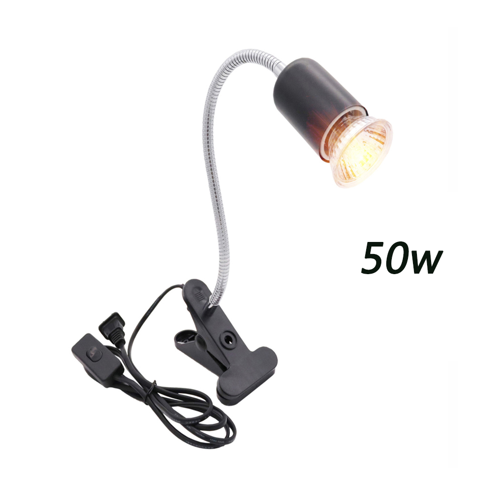 Uva/Uvb E27 Reptiel Aquarium Warmte Lamp Clip-On Lamp Verstel Houder Schildpadden Koesteren Uv Verwarming Lamp kit Voor Hagedis Schildpad: Donkerbruin