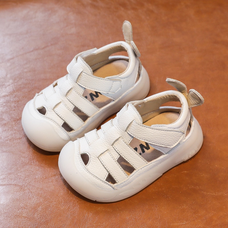 Baby Meisjes Jongens Sandalen 2022 Zomer Baby Peuter Schoenen Echt Leer Zachte Zolen School Kids Schoenen Kinderen Strand Sandalen