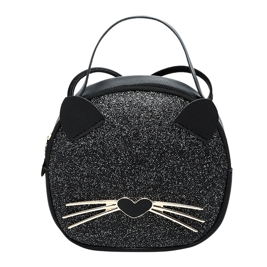 Luksus katteprint crossbody tasker til kvinder halv rund messenger taske pu læder håndtasker skuldertaske sac main femme #yj: Sort