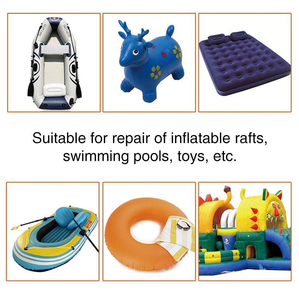 Pvc Lijm 9 Pcs Pvs Patch Reparatie Kits Met Lijm Borstel Voor Kajaks Opblaasbare Vlotten Zwembad