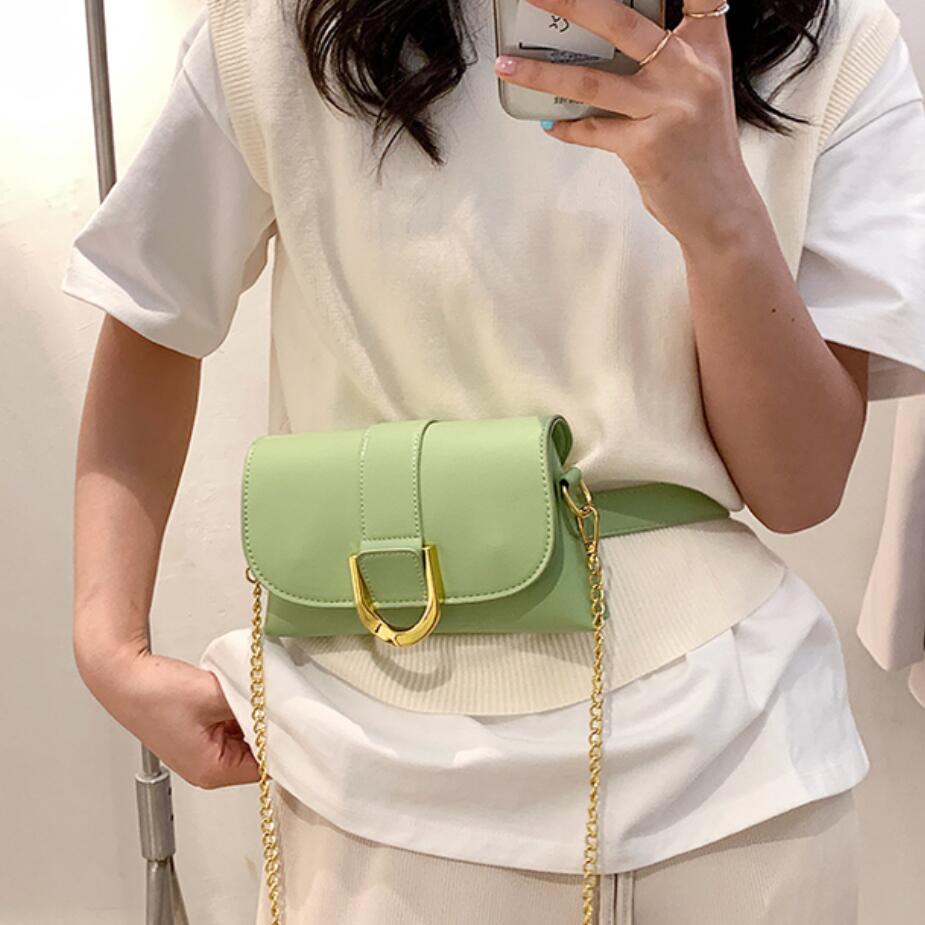 Bolso cruzado cuadrado de color sólido para mujer, bandolera pequeña de pecho de cuero PU, bolso de , bandolera de hombro, novedad de