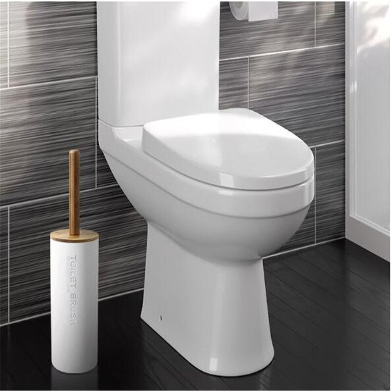 Bambus badeværelsestilbehør sæt med sæbedispenser badetandbørsteholder toiletbørste sæbeholder