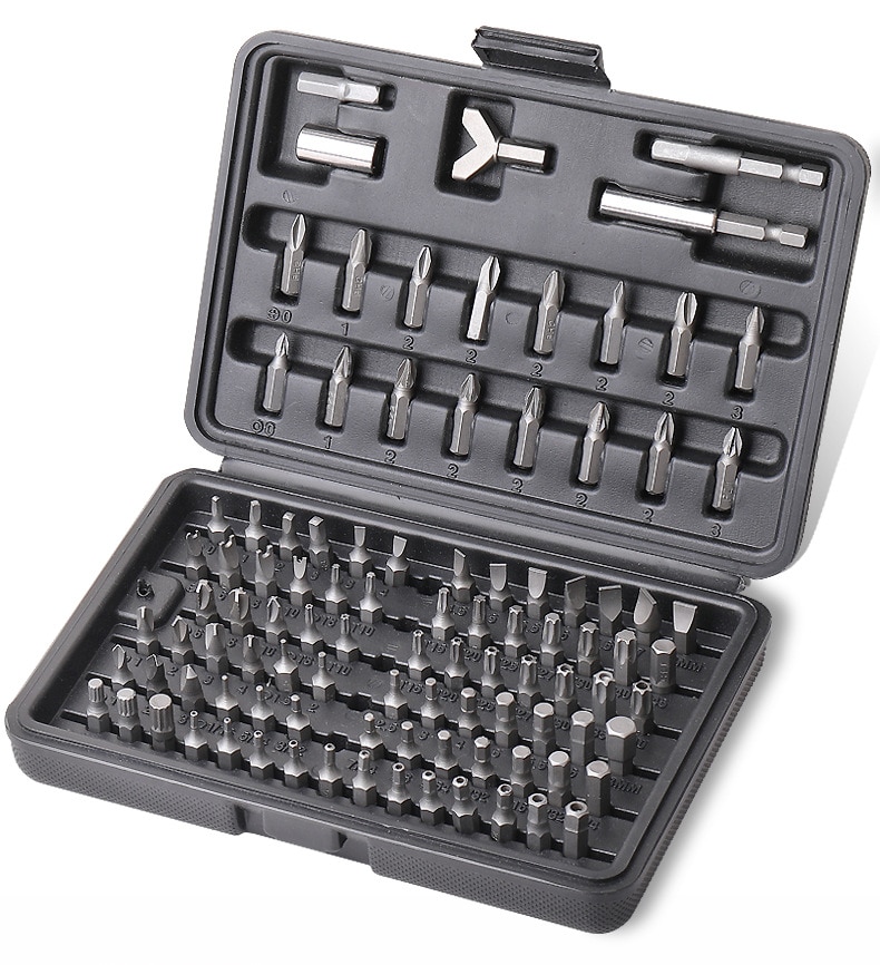 100pcs Screwdriver Security Bit Set Torx Tamper Screws Hex Key Phillips Slotted Tri-Wing Car Repair Screwdriver Hand Tool Kit