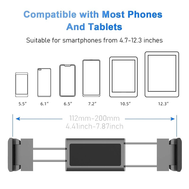 Tylne siedzenie samochodu uchwyt robić montażu tabletu regulowany kąt widzenia uchwyt na tablet telefon robić 4.7-12.3 Cal tylnym siedzeniu