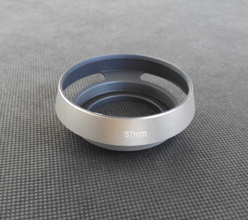 37 39 40.5 43 46 49 52 55mm Argent Ventilée En Métal Courbé caméra pare-soleil