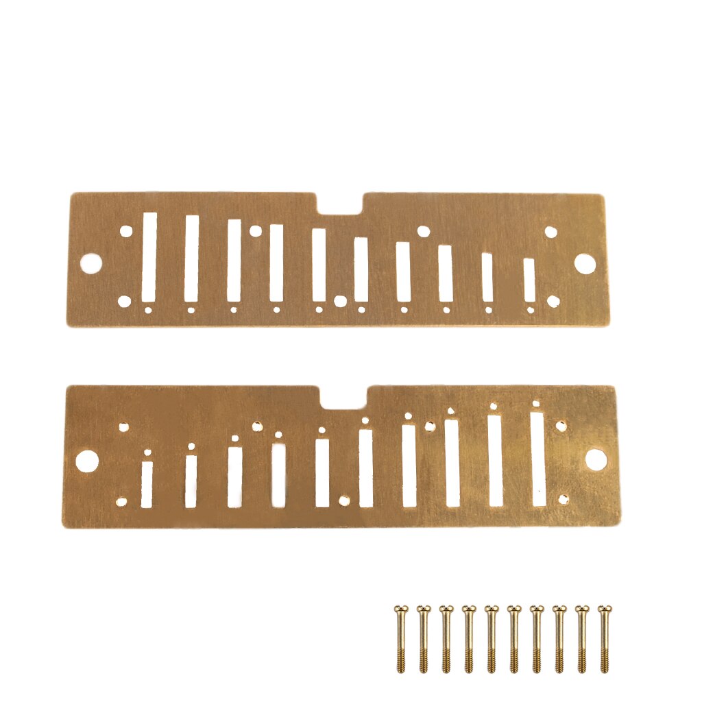 10 gaten mondharmonica rietplaten 10 rieten messing afdekplaten met schroeven mondharmonica accessoires c toon