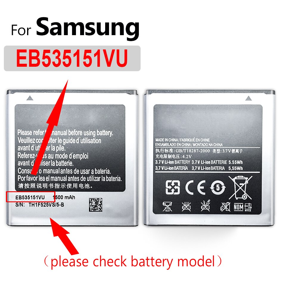 Batteria per Samsung GALAXY S S2 S3 S4 S5 mini S6 S7 Edge S8 S9 Plus S6edge S7edge S8plus S9plus SM G920F G925F G930F G935F G950F: EB535151VU