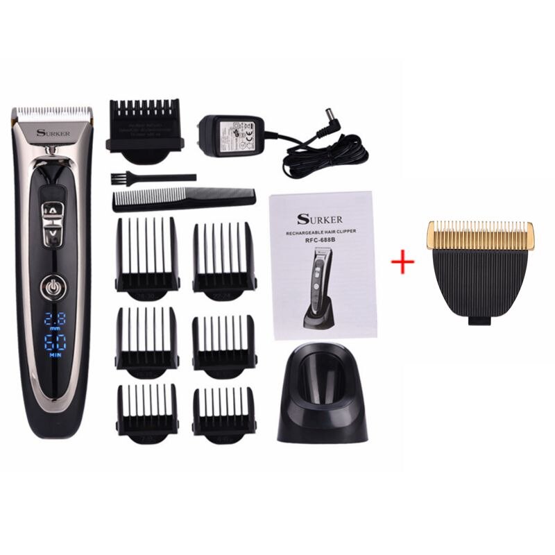 Cortadora de pelo Ckeyin, recortadora de pelo para hombres, recortadora de barba, cortadora eléctrica, herramienta Máquina para cortar cabello corte de pelo para barbero: Trimmer and 1 Blade