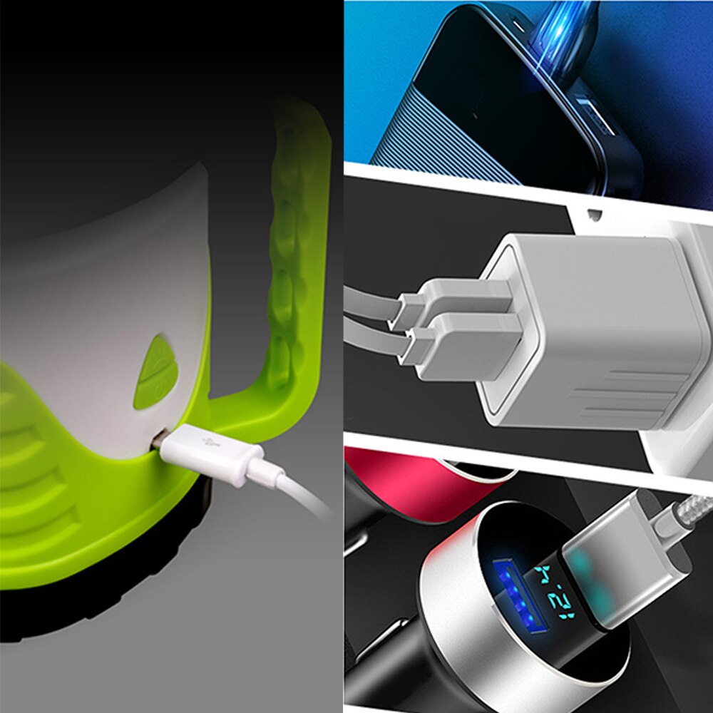 Super Bright USB Charging LED Work Light Torch 18650 Battery Spotlight Hand Lamp Camping Lantern Searchlight Multifunction Light