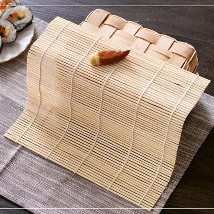 Tapis à rouler en bambou, 24x24cm, 1 pièce, ensemble de Sushi, tapis à rouler pour palettes de riz, outils de cuisine, accessoires de Sushi à faire soi-même