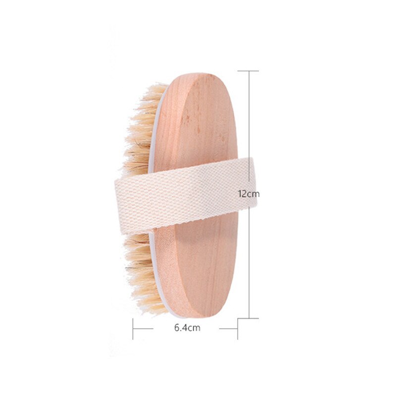 1pc Body Dry Brush Natural Boar Bristle Organic Dry Skin Body Brush Bamboo Wet Back Shower Brushes Exfoliating Bathing Brush