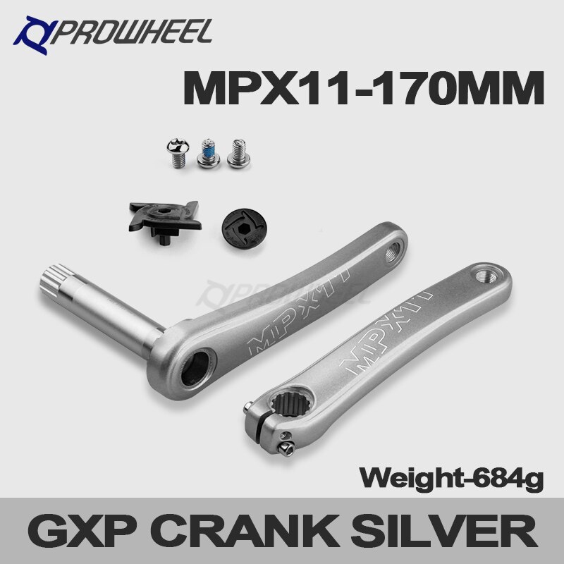 Prowheel mpx 11 kranksæt 170mm 175mm 8/9/10/11/12 hastighed krumtap med bundbeslag bb til kompatibelt sram gxp tandhjul: Sølv