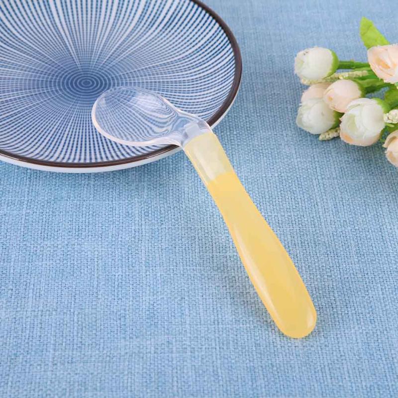 Barn barn bestick matskedar säkerhet mjuk sked baby bestick baby säkerhet temperaturavkänning baby kiselsked