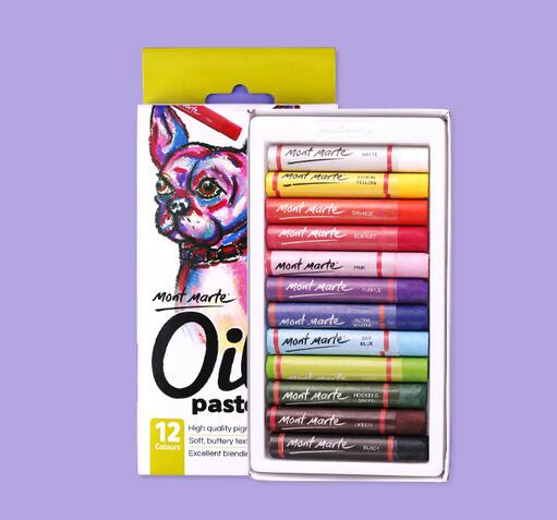 Pasteles al óleo de 12 Colores, arte de Pastel de agua para el aula escolar y arte para colorear para niños y adultos, todos los artistas: 12-Colors