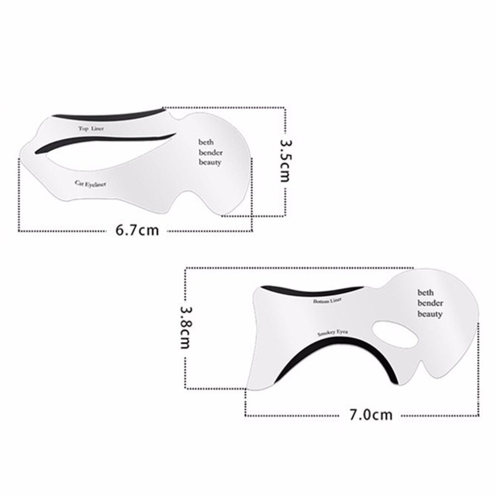 10 stk/sett eyeliner sjablong toppbunn smokey & cat eye liner mal sminkeverktøy