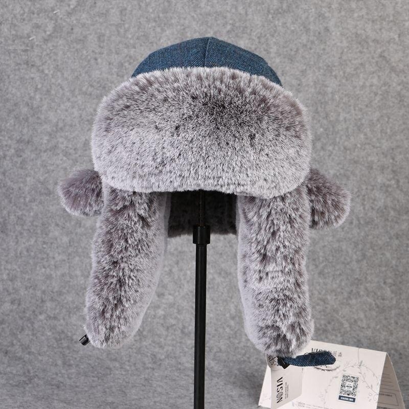 B-8501 męskie zimowe ciepłe czapki bombowiec dla dorosłych ochrona słuchu futrzane czapki wiatroszczelna czapka regulowana rosja Ushanka czapki