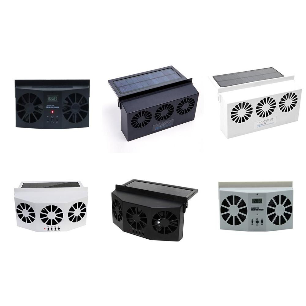 Solar Powered Car Cooler Front/Rear Window Radiator Exhaust Fan Auto Air Vent Fan Ventilation Radiator Cooling System