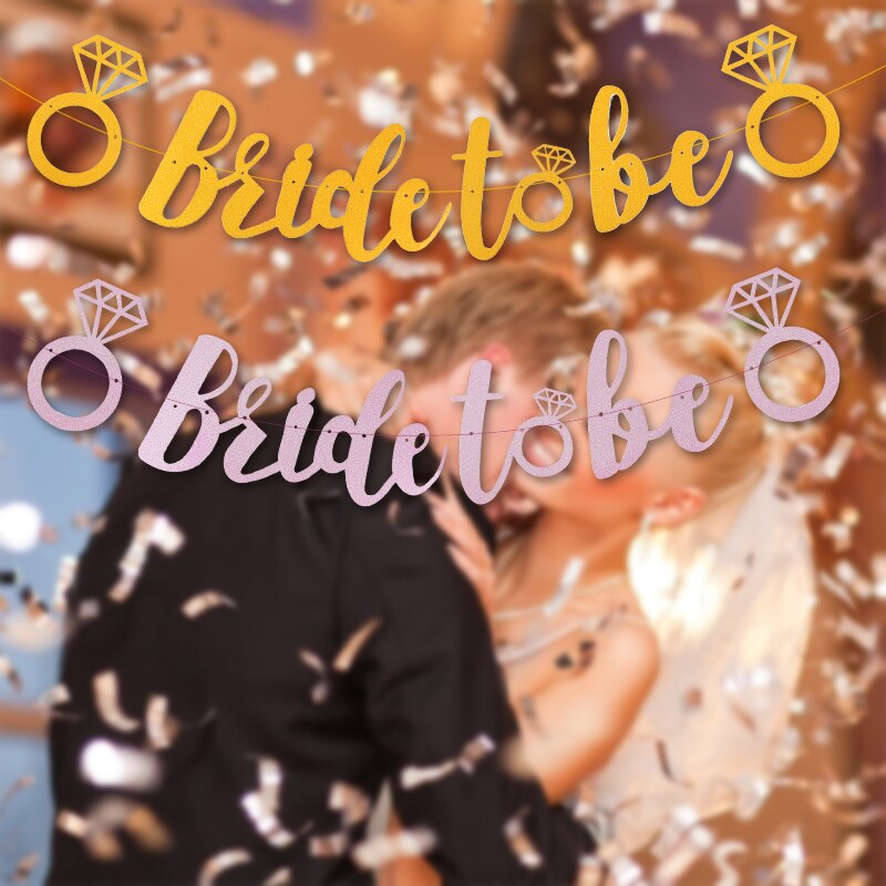 1Pc Bride to be Paper Gold Bunting Garland Banners Flag Hanging Garland Banner For DIY Bride Shower Wedding Bachelor Party Decor